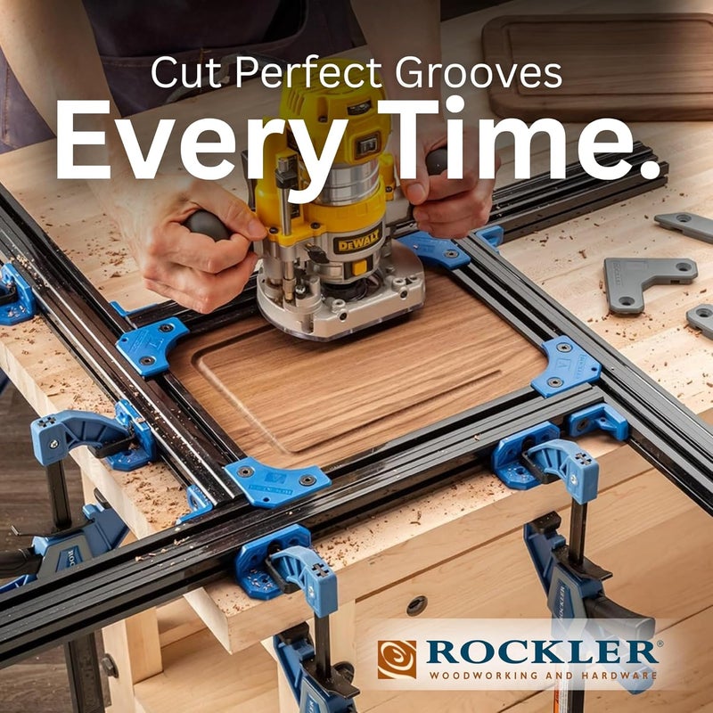 ROCKLER Juice Groove Router Jig for Cutting Board Up to 18” x 18” - Adjustable Juice Groove Jig w/Corner Radius Guides - Versatile Variable Router Jig - Easy-to-Use Router Guide for Perfect Grooves - Image 4